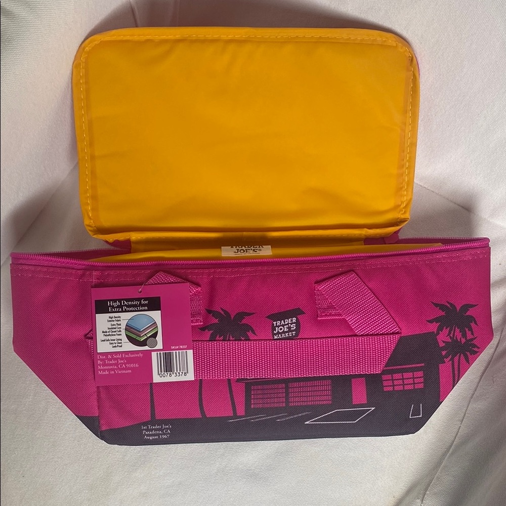Trader Joe’s Pink and Yellow Insulated Tote Bag